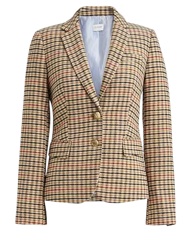 Herringbone Wool-Blend Schoolboy Blazer